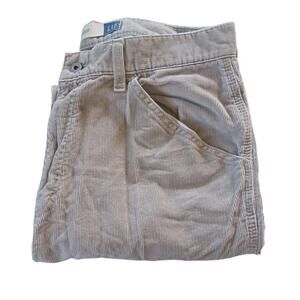 Gap Vintage Carpenter Baggy Wide Leg Skater Beige Corduroy Pants 35x30